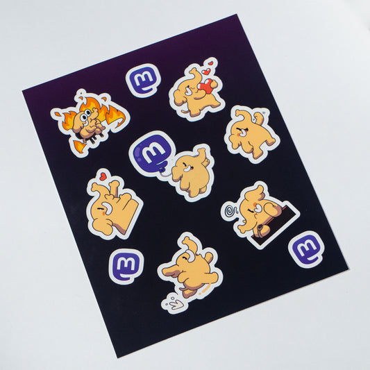 Mastodon Reactions Sticker Sheet